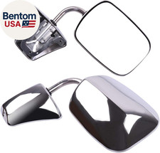 Chrome Side View Mirror Set For Chevy Gmc Trucks 1973 1991 Manual Folding Pair