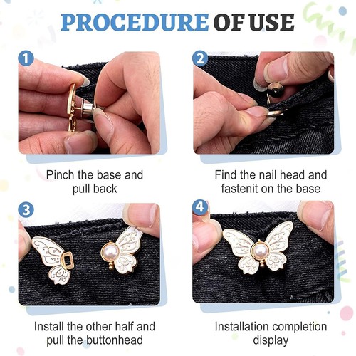 Detachable Butterfly Clips, 2-Pack Detachable ButterflyClips, Butterfly Buckle - Picture 4 of 25