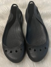 Crocs Black Kadee Women's Flat, Size 8 Ballet Cut Out Heel Lightweight