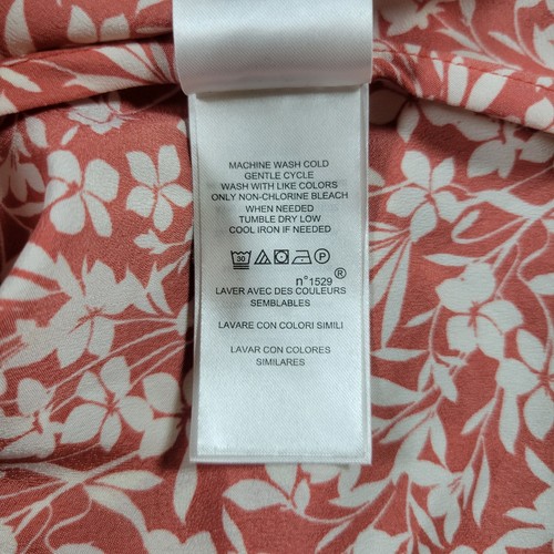 Ralph Lauren Midi Dress Women 6 Red White Floral Tie Front Keyhole Spring Summer - Picture 10 of 13
