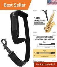 Upgraded Length Tenor Saxophone Neck Strap Soft Sax Leather Strap Padded for ...