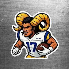 Puka Nacua Ram Horns Custom Die Cut Sticker Los Angeles Rams