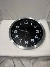 Sangtai 6168 Quartz Wall Clock Used Great Condition Black And Silver
