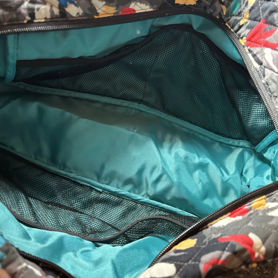 This is a Vera Bradley Small Duffel Travel Bag in the Splash Floral pattern. - Image 3 of 4