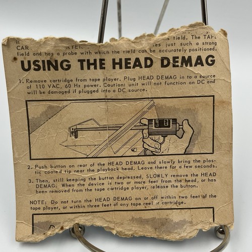 Vintage Audiotex Tape Cartridge Player HEAD DEMAG Demagnetizier No 30-112-2 - Picture 6 of 6