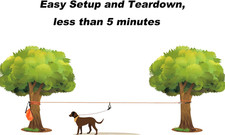 Dog Tie Out Cable for Camping, 50ft Portable Overhead Trolley System for Dogs...