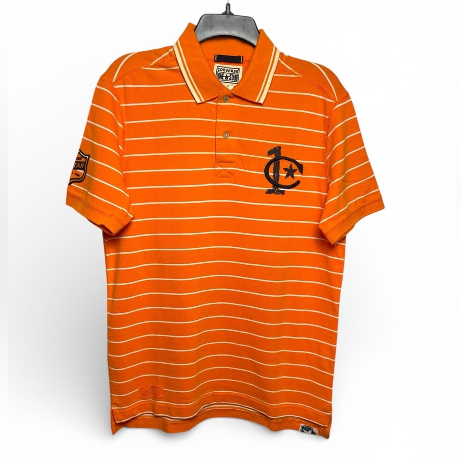 Converse Orange and White Striped Polo Shirt