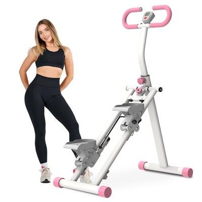 Vertical Climber Stair Stepper Home Gym Machine Adjustable Handlebar Pink
