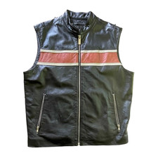 Wilson Harley Davidson-Like Full Zip Motorcycle Leather Jacket Black Large Men