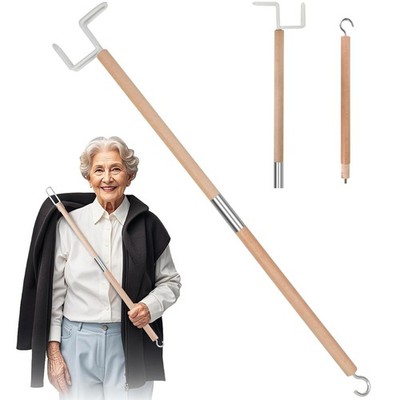 27 Inch Long Dressing Stick Dressing Aid Stick for Elderly Disabled
