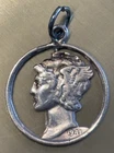 1941 US Mercury Dime .900 Silver 10c Coin Cutout Made Into A Pendant