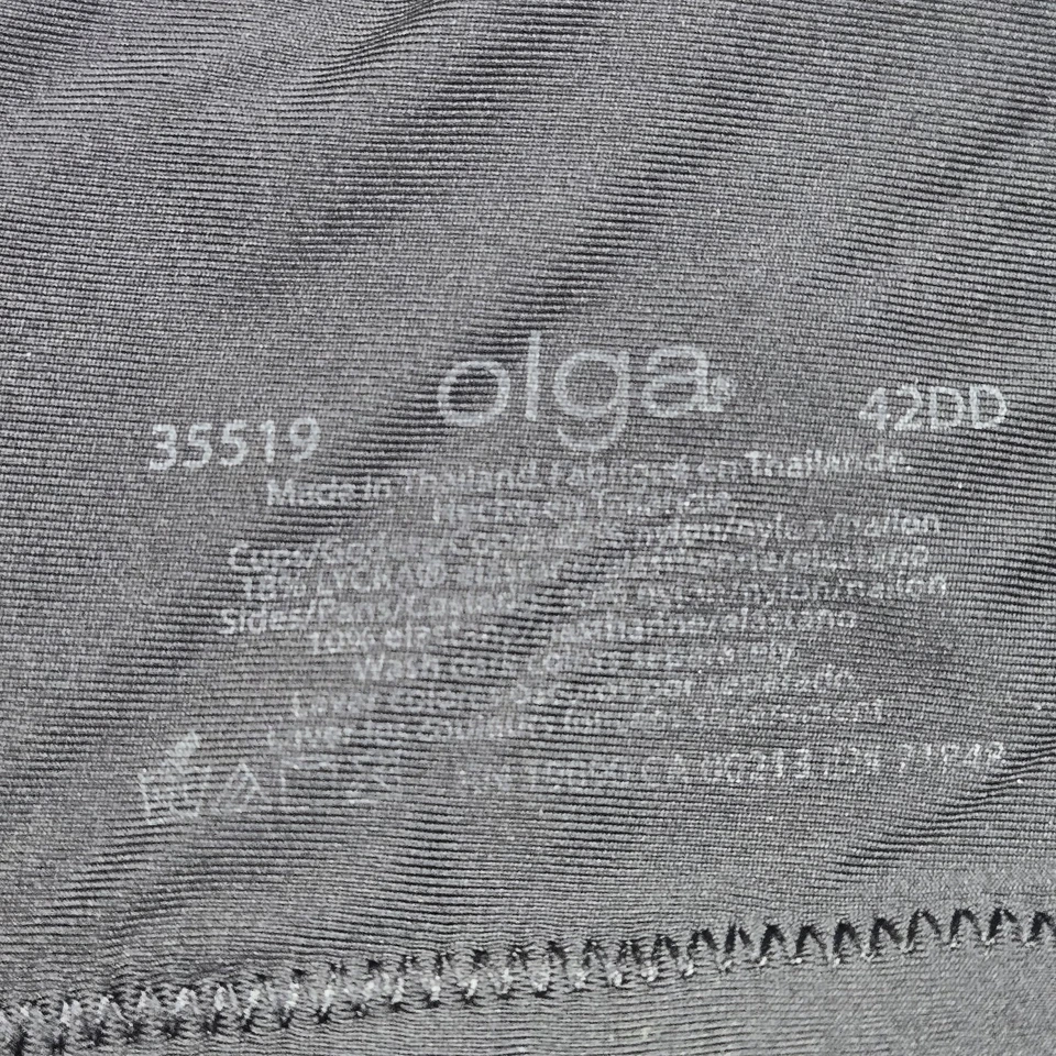 Sujetador Olga para mujer 42DD negro floral minimizador con aros correa de malla de encaje Foto 3 de 4