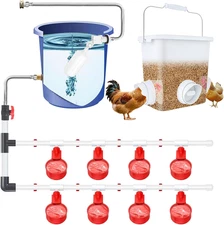 Complete Set Pipeline Automatic Chicken Waterer System(82Accessories Included) C