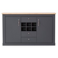 Sideboard Kommode Anthrazit Eiche Wohnzimmer 2 TüRig 3 Schubladen 4 BöDen