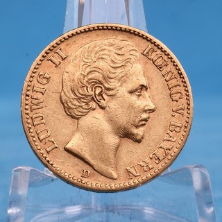 Bayern 20 Mark 1873 D Ludwig II. 7 96 Gramm 900 Gold Ss Jaeger 194