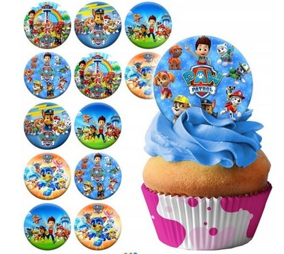 Paw Patrol Skye Hunde Essbar 12 Muffin Zuckermasse Tortenbild Tortenaufleger