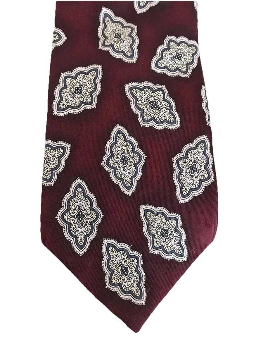 Cravate Pierre Cardin Paris En Soie Rouge Motif Cachemire - Neuve - Fabriquée En France