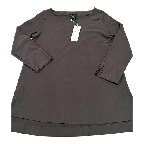 Neu mit Etikett Eileen Fisher Box-Top mit Ballettausschnitt XS anthrazitgrau Langarm UVP 188 $ - Bild 1 von 15