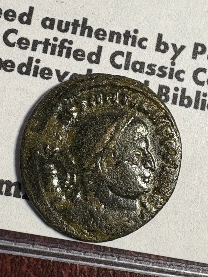 ¡Escaso! Constantino 1, ¡El Grande! 307-337AD Sun God Sol Rev. Follis CB31 20mm AE Foto 4 de 4