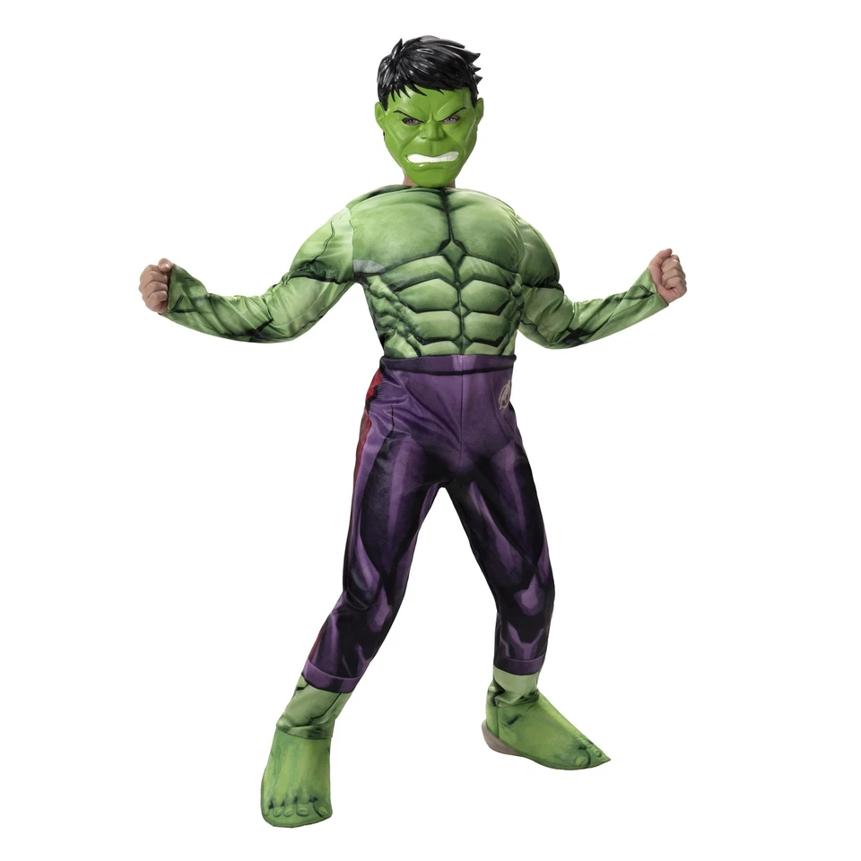 Disfraz de Halloween Hulk Juvenil - Mono Acolchado Premium con Máscara M Verde Foto 2 de 4