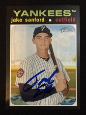 2020 Topps Heritage Minor Jake Sanford Signed Card 16 Yankees Autograph Auto