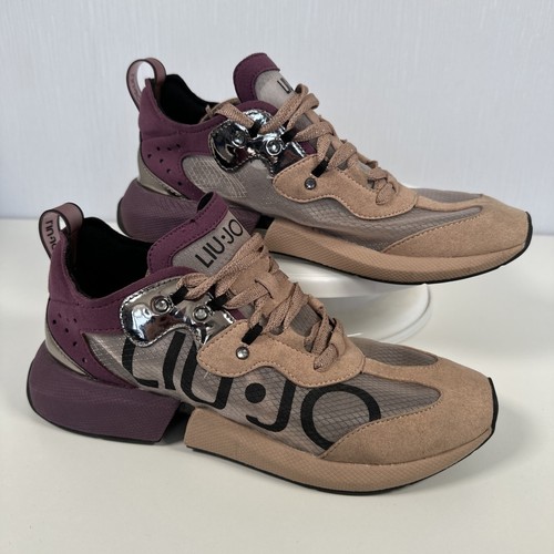 Liu Jo Sneaker Damen UK 6 Burgund Beige Sport Laufen Designer RAR