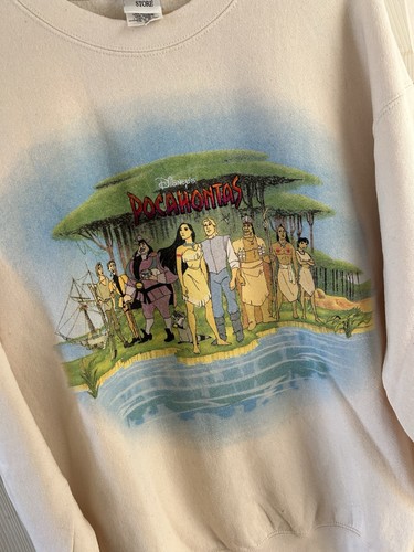 Disney Vintage 1995 Pocahontas Movie Promo Crewneck Sweater Size XL Sweatshirt - Picture 20 of 24