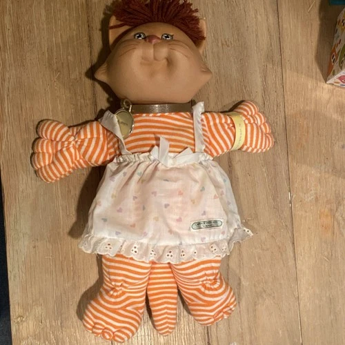 Cabbage Patch Kids Koosa Brown Eyes Striped Outfit White Dress