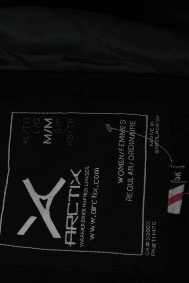 Arctix 女式长袖衬里厚全拉链纽扣连帽长夹克黑色尺寸 — 第 4/4 张图片