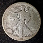 1921 Walking Liberty Half Dollar.  Low Mintage Key Date. Details. Harshly...