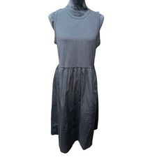 J . Crew Factory High Neck Mixed Knit sleeveless Dress Black M minimalist casual