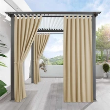 RYB HOME Outdoor Patio Curtains - Blackout Waterproof Porch Curtains & Drapes...
