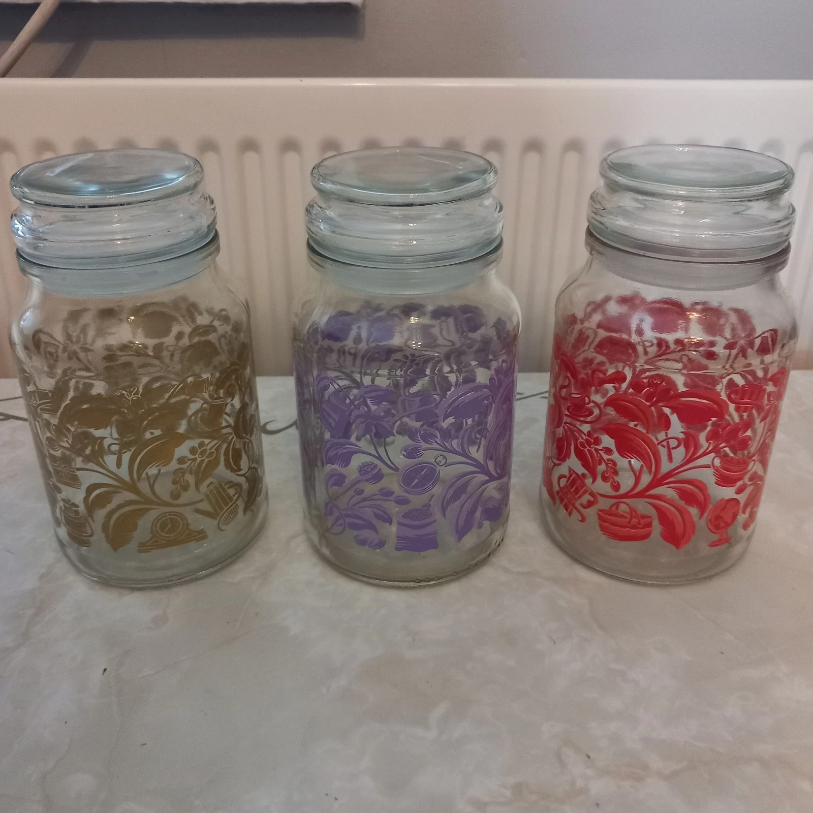 Douwe Egberts Martha Olivia Design Glass coffee jars set of 3 Storage Jar set
