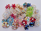 Vintage Lot Jewelry Glass Crystal Aurora Borealis AB Cluster Clip On Earrings 17 — photo 1