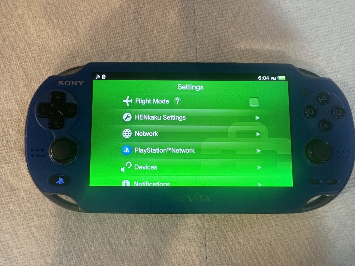 Sony PS Vita PlayStation PCH-1100 Blue and Black Custom With 512gb