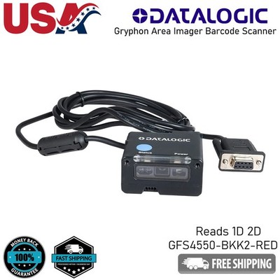 Datalogic Gryphon GFS4550-BKK2-RED Corded 2D/1D Barcode Scanner RS232 Cable
