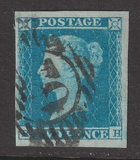 Product Image: GB QV 1840 Sg 14 es14 2d  Blue R-H Plate 4 Large Stamp 4 Great Margins