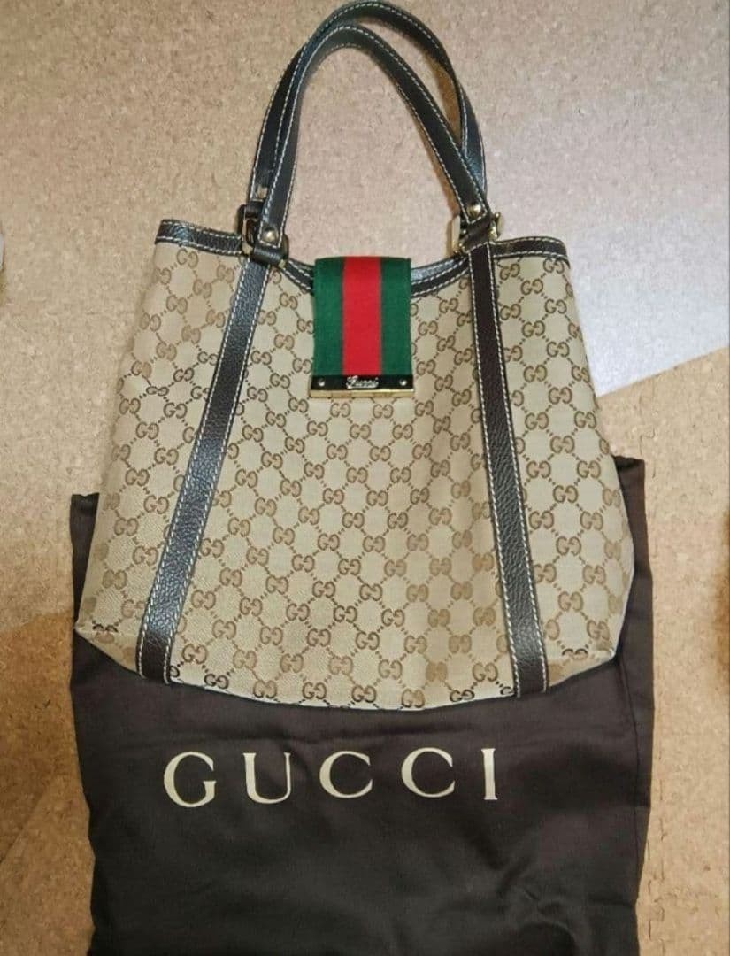 GUCCI GG Canvas Tote Bag Shoulder Bag Authentic Excellent Condition