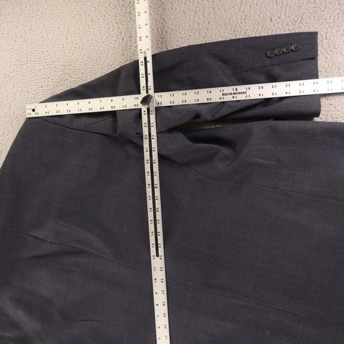Pronto Uomo Blazer Mens 52R Blue Check 100% Wool Twill Sport Coat Jacket - Picture 17 of 20