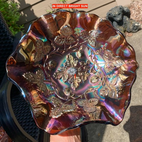 MILLERSBURG RADIUM 10” PURPLE “BLACKBERRY WREATH” BOWL – GORGEOUS!!! - Picture 5 of 7