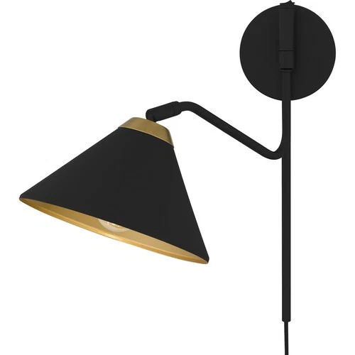 Matte Black  Wall Sconce from the Alscott Collection - Picture 4 of 7