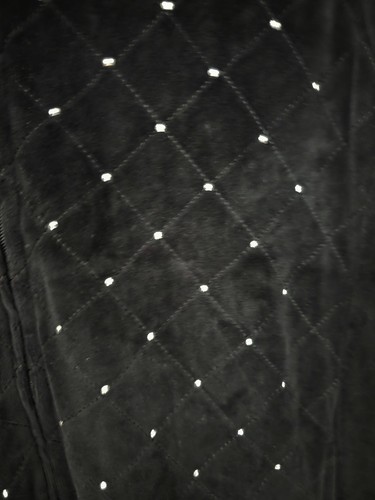 Quacker Factory Vest Womens L Black Velour Bling Quilt Grandma Glam Velvet Y2K - Picture 4 of 9