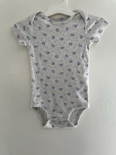 Carter's Baby Girls Floral 100 Cotton Short Sleeve Bodysuit Heather Gray 18M