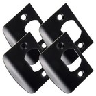  4 Pcs Door Reinforcement Plate Latch Deadbolt Strike Stainless Steel Black