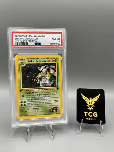 2000 POKEMON GYM CHALLENGE HOLO-1ST ED #4 ERIKA'S VENUSAUR PSA 8 NEW CERT