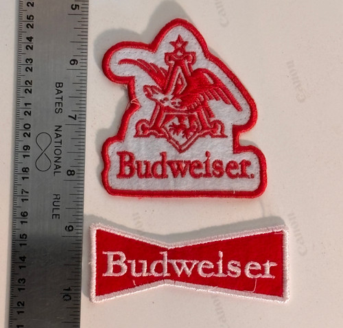 Vintage Budweiser Patches Removed from Uniform Lot of 2
