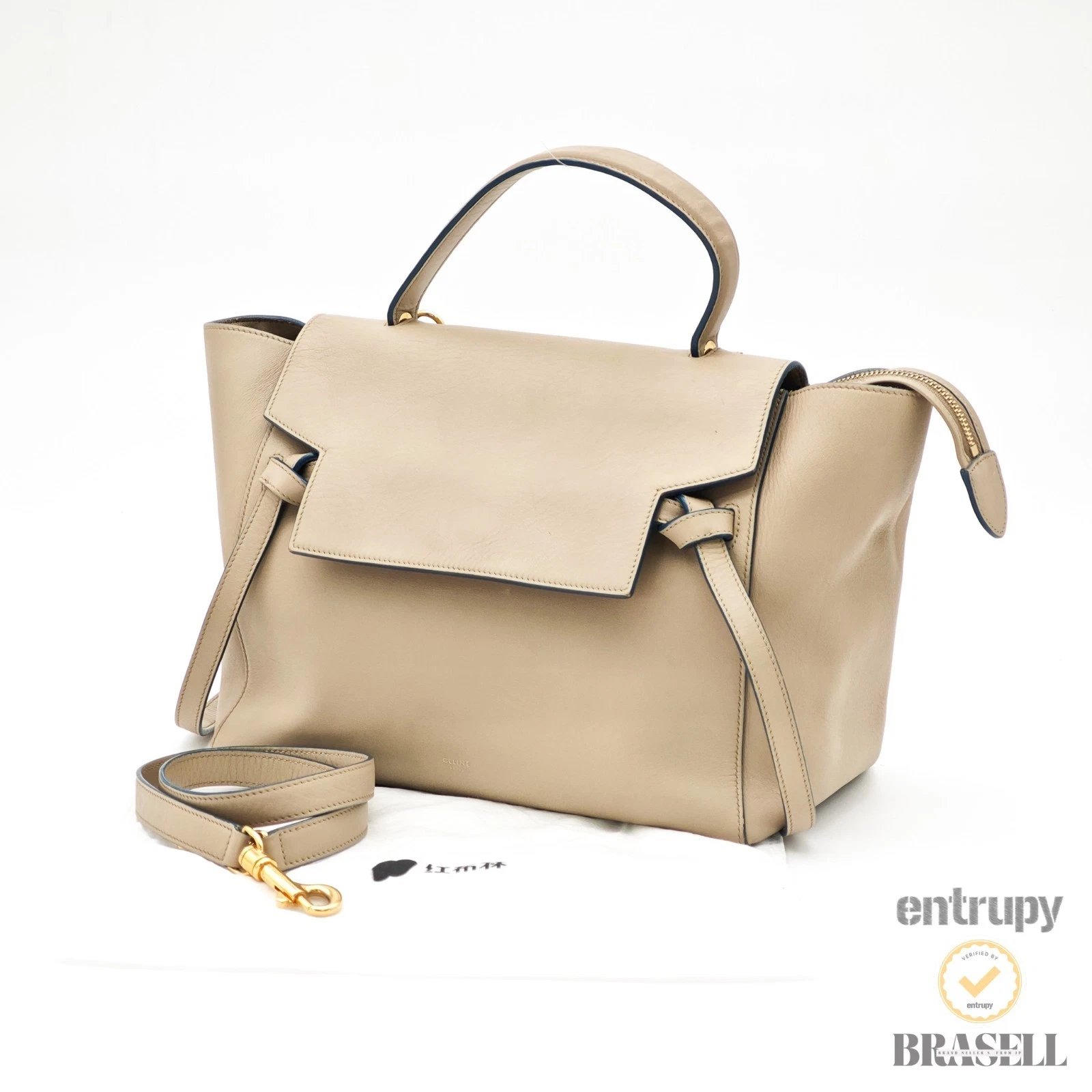 Celine — CELINE Belt Bag Micro 2Way Handbag Shoulder Bag Beige Brown Women【ImportFeeFREE】