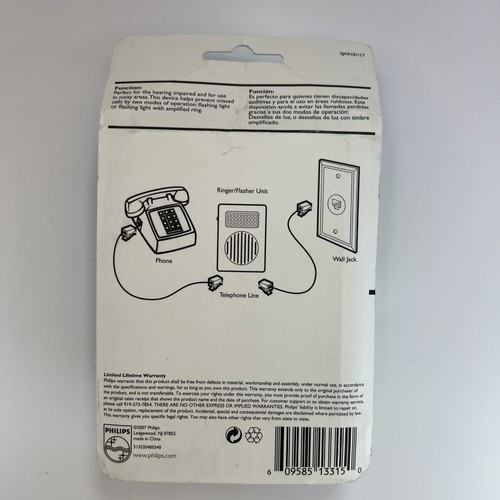 Philips Flashing Ringer Signals Calls with Amplified Ring and Flashing Light - Photo 2/8