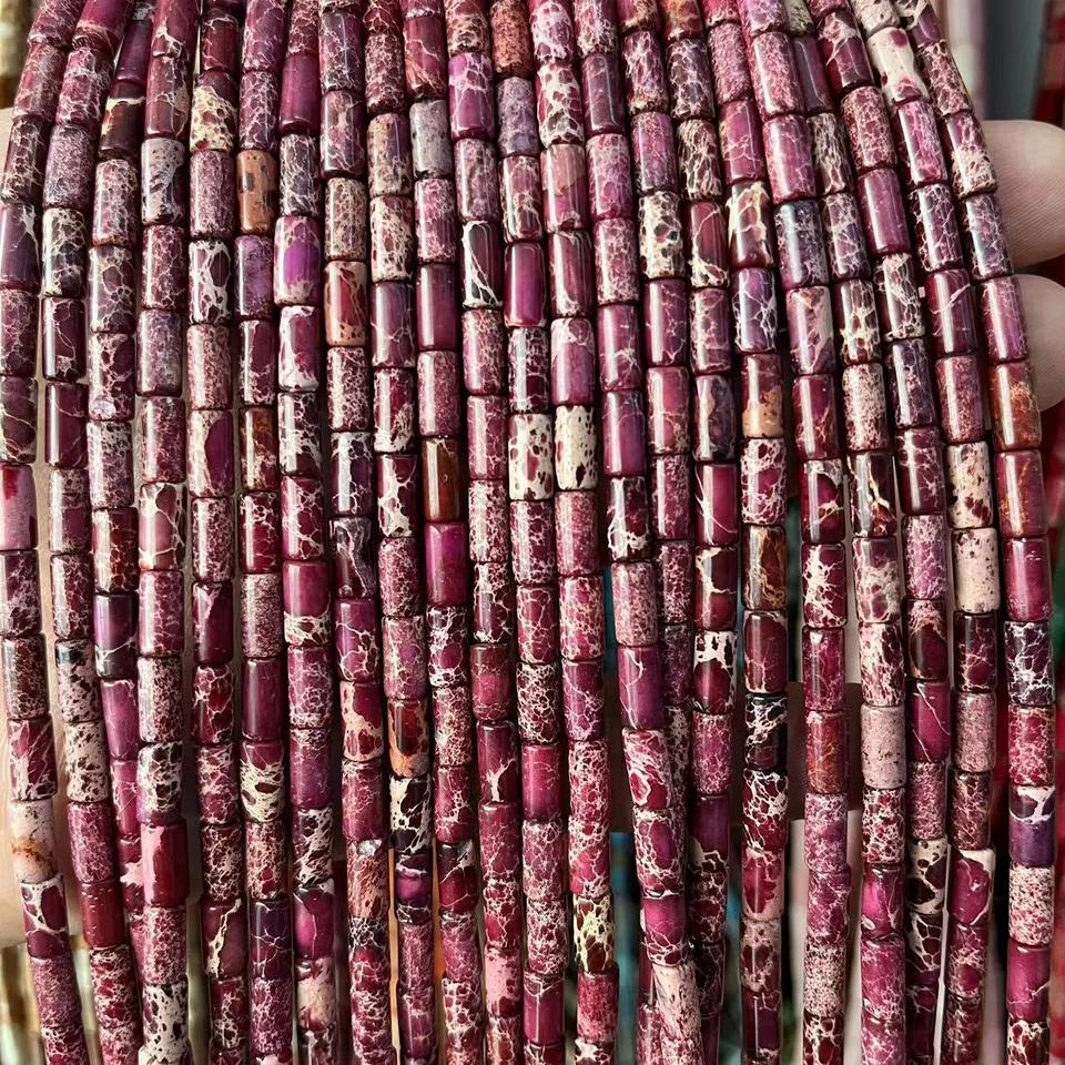 4x8mm Colorful Cylinder Natural Imperial Jasper Tube Beads for Jewelry Making - Image 4 of 4