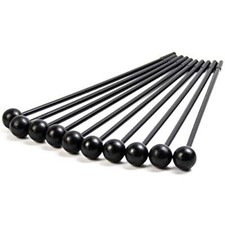Framendino Plastic Bell Mallets Solid Drum Percussion Sticks 10 Pack Black